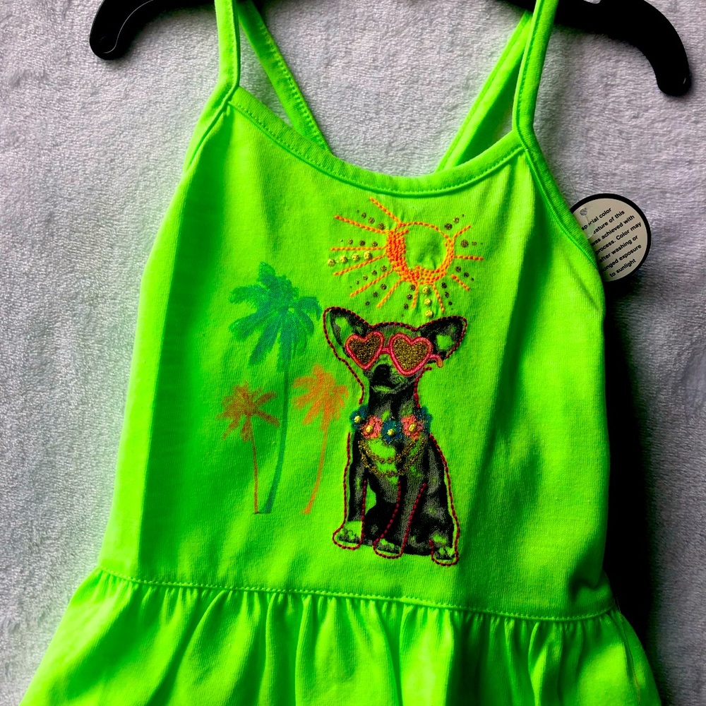 Girl tank Top lime green 12 months